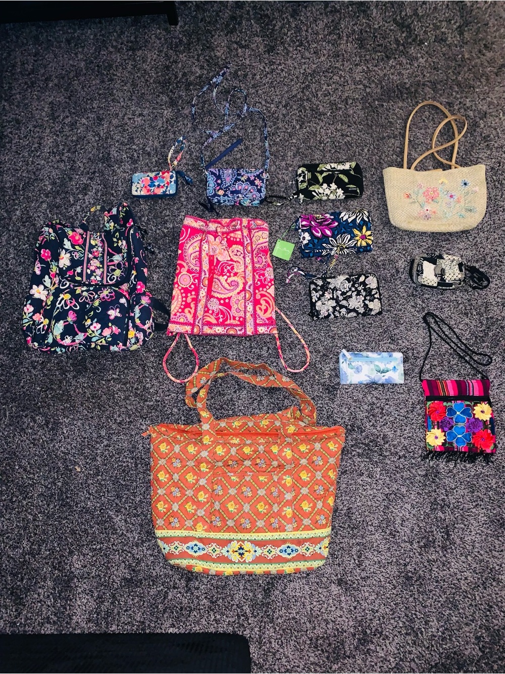 Vera Bradley Multi-Color Bag Collection 7 Vera Bradley Bags & 5 Similar ones